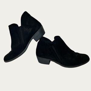 SO Women's Black Ankle Booties Zipper Size‎ 7.5